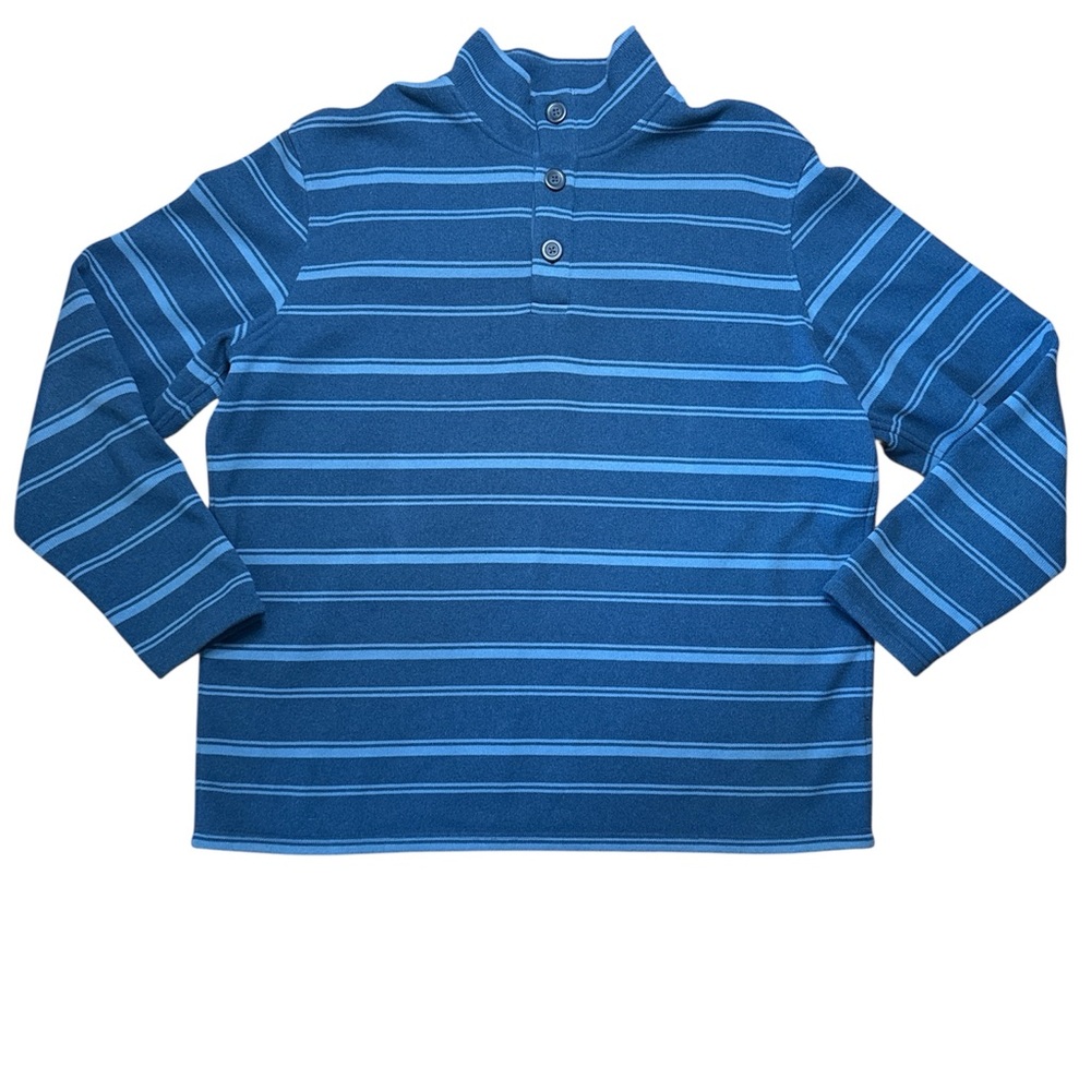 L.L. Bean Blue Striped Sweater Shirt XL Tall